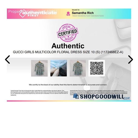 GUCCI Girls Floral Print Green Blue Dress - Picture 13 of 14